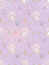 Custom Pearl Baker Starfish With Purple Wall Photography Backdrop J-0377 Shopbackdrop